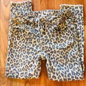 Girl’s Leopard Print Skinny Jeans Size 5